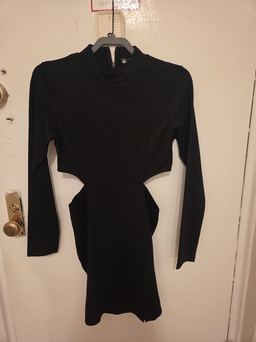 Lulu's Black Long-Sleeve Cutout Bodycon Dress